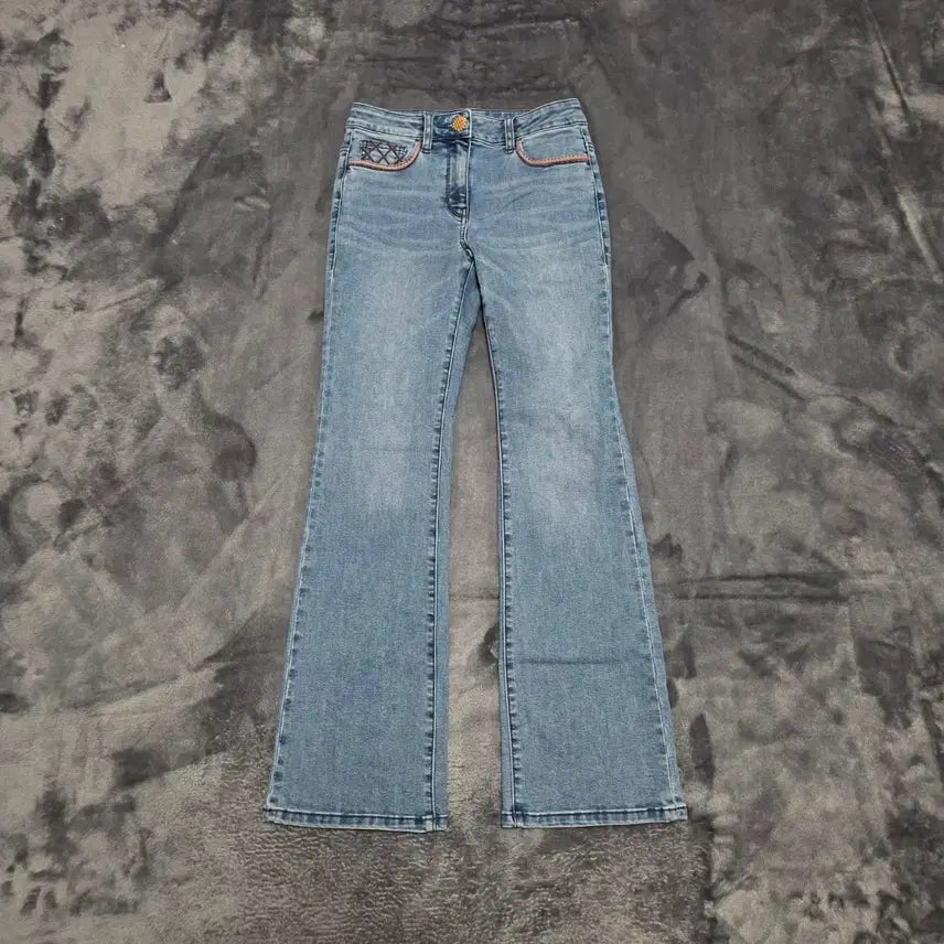 [BUNJANG] Women's Collar Belt Bootcut Denim Pants / (26)여성 칼라거벨트 부츠컷 데님 팬츠