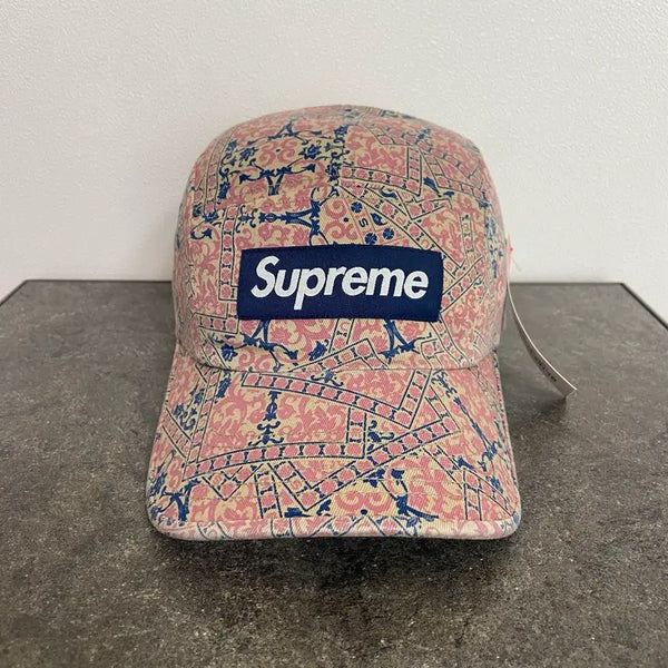 [BUNJANG] Supreme 21FW Floral Card Camp Cap Pink / (OS) 슈프림 박스로고 캠프캡 모자 21FW 플로랄 카드 핑크