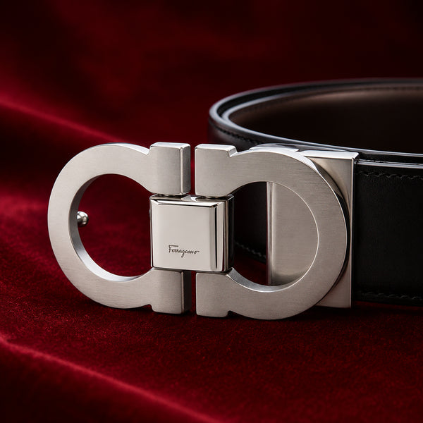 [BUNJANG] Salvatore Ferragamo 1041 Reversible Leather Belt / 페라가모 1041 화이트버클 리버서블 양면 가죽벨트 블랙 브라운 새상품