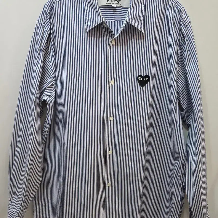 [BUNJANG] Comme des Garçons Men's Blue Stripe Shirt XL / (정품)꼼데가르송 남성 스트라이프 블루 셔츠