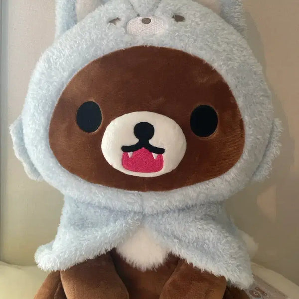[BUNJANG] Rilakkuma Korilakkuma Bear "Aoi Ko" Medium-Large Plush / 챠이로이코구마 아오이코 탈쓴 중대형 인형