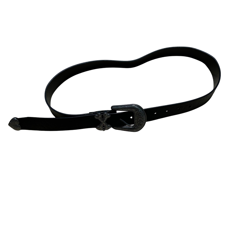 [BUNJANG] Racer Worldwide Skull Leather Belt / Racer Worldwide 레이서 월드와이드 스컬 가죽벨트