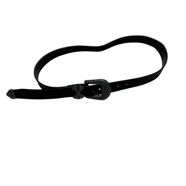 [BUNJANG] Racer Worldwide Skull Leather Belt / Racer Worldwide 레이서 월드와이드 스컬 가죽벨트
