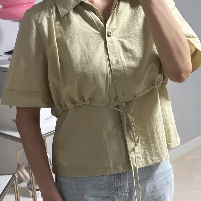 [BUNJANG] ZOOC Beige Jacket-Style Shirt Blouse Size 66 / 주크 ZOOC 베이지 자켓형 셔츠 블라 66