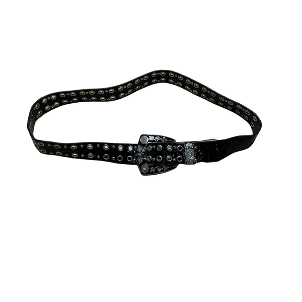 [BUNJANG] Vintage Cubic Leather Belt / Vintage 큐빅 가죽벨트