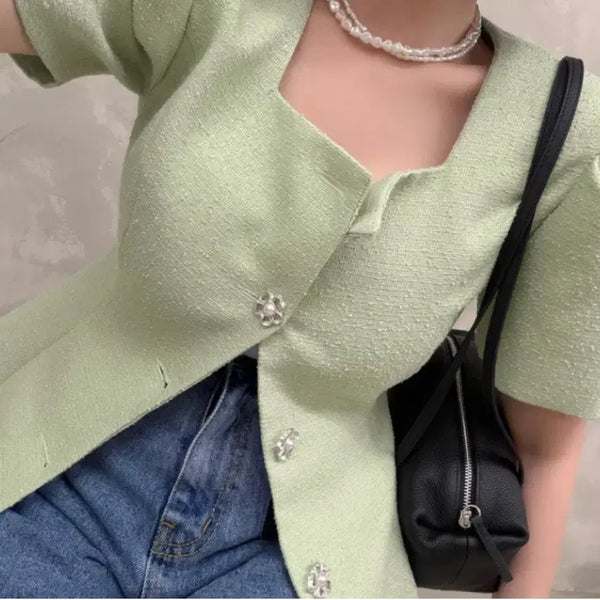 [BUNJANG] Jinny Kim Line Vivi Tweed Jacket Mint / <새상품> 진바니 라인비비 트위드 자켓 <민트>