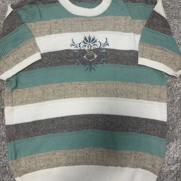 [BUNJANG] Heath Selection Striped Short-Sleeve Knit Top Size 100 / 일제 HEATH SELECTION 반팔 니트 사이즈 100