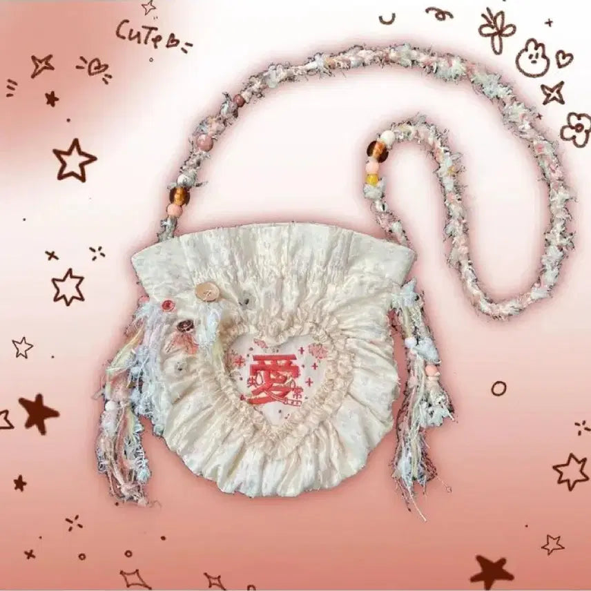 [BUNJANG] sculture Shirring Lace Embroidery Shoulder Bag Crossbody Bag / sculture 에스컬쳐 한자 셔링 레이스 자수 숄더백 크로스백