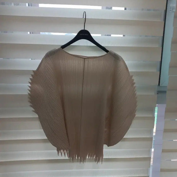 [BUNJANG] Pleats Please Ivory Pleated Blouse with Ruffle Hem / 플리츠플리즈