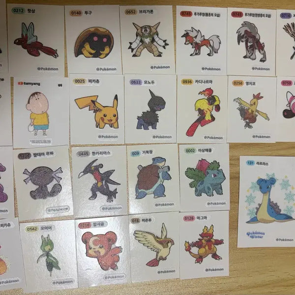 [BUNJANG] Pokemon & Crayon Shin-chan Stickers Bundle Set / 포켓몬 띠부실/짱구 일괄