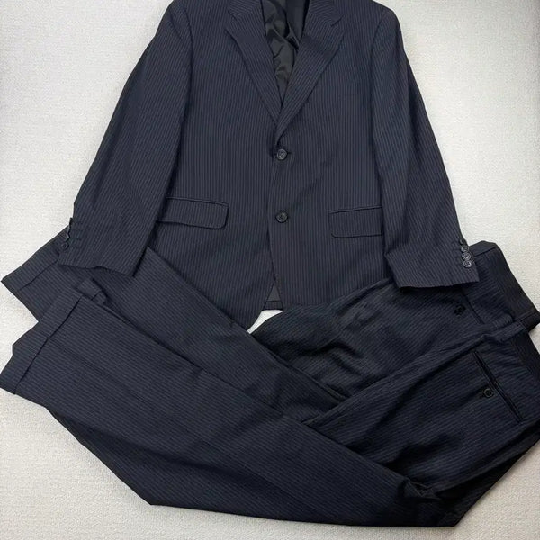 [BUNJANG] Giorgio Armani Classic Stripe Suit Set Navy / 조르지오 아르마니 클래식 스트라이프 수트 셋업 - 다크 네이비