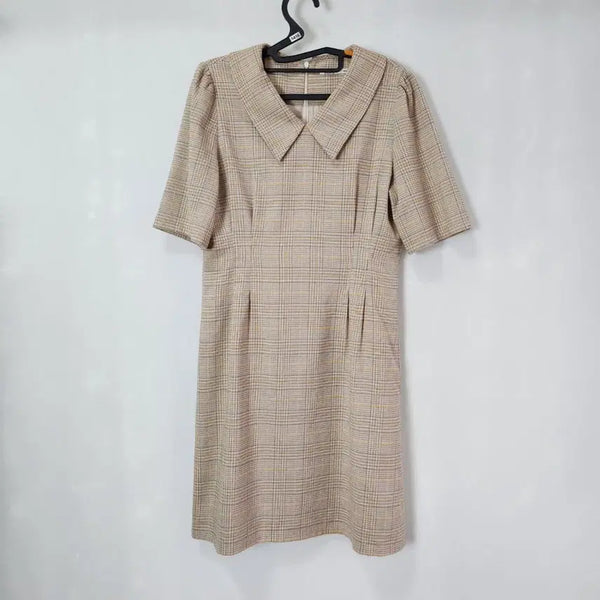 [BUNJANG] MIXXO Check Peter Pan Collar Dress Size M / 1416 미쏘 체크무늬 피터팬 칼라 원피스 M사이즈