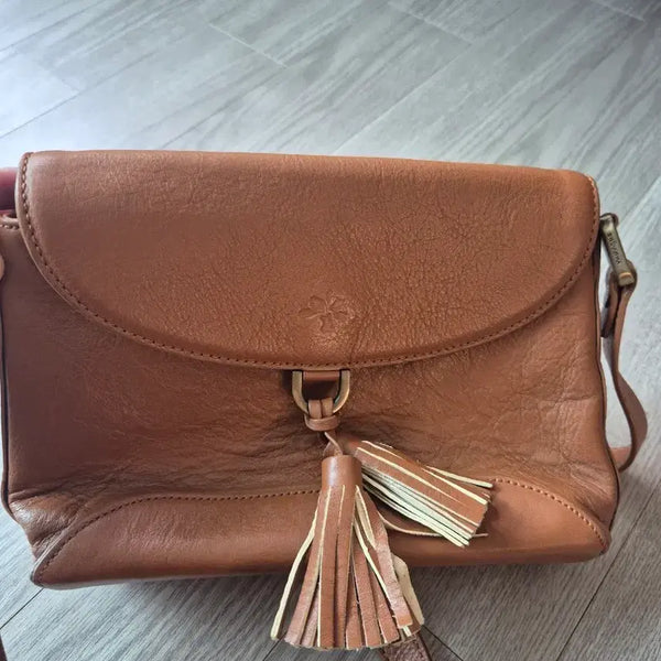 [BUNJANG] Brooks Brothers Women's Leather Crossbody Bag Brown / 브룩스브라더스 여성 가죽 크로스백 브라운