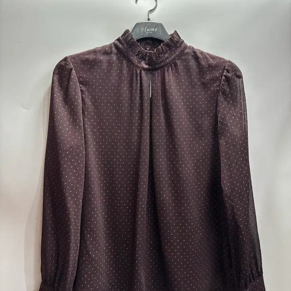 [BUNJANG] it MICHAA Polka Dot Ruffle Neck Blouse / [82] 잇미샤 it MICHAA 도트 러플넥 블라우스 2.0