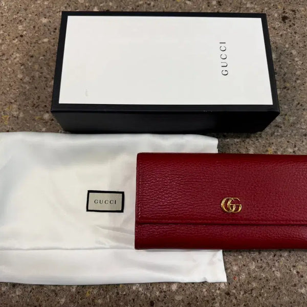 [BUNJANG] Gucci GG Marmont Red Long Wallet / 구찌 GG 마몽 장지갑 레드
