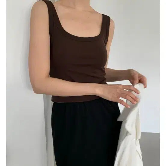 [BUNJANG] Simee Square Bralette Brown / 씨미 스퀘어 브라탑 브라운