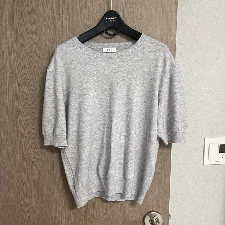 [BUNJANG] LIST Half-Sleeve Knit - Gray / LIST 리스트 반팔 니트 그레이 회색