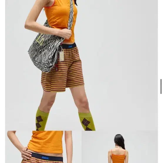 [BUNJANG] FINCA One Mile Shorts Purple Olive Stripe / 핀카 원마일 쇼츠 퍼플 올리브 스트라이프