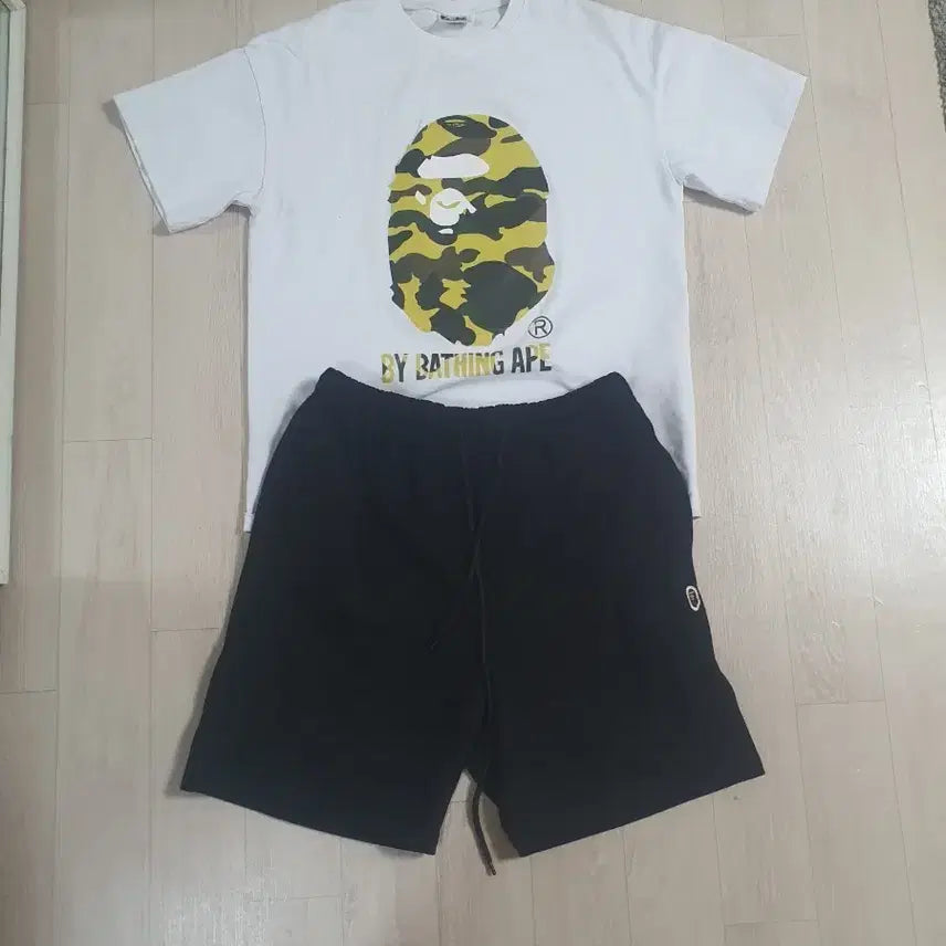 [BUNJANG] BAPE Camo T-Shirt and Shorts Set / 베이프 카모 반팔티 + 반바지 세트
