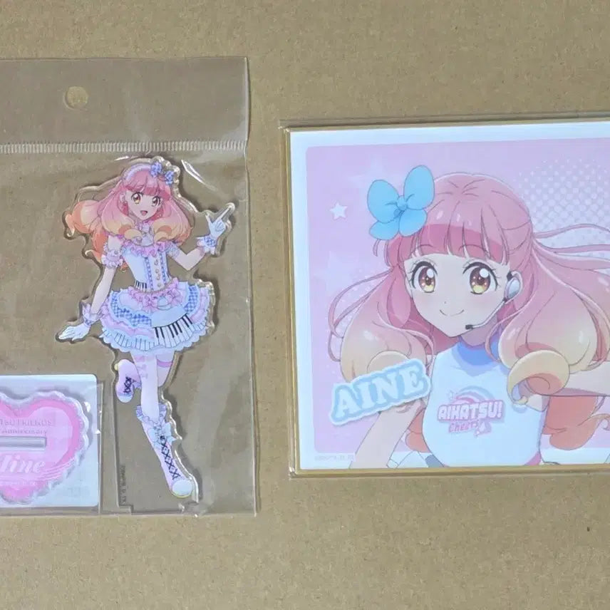 [BUNJANG] Aikatsu Friends Aine 5th Anniversary Fan Meeting Acrylic Stand & DMM Cheers Shikishi Bundle (Sealed) / 아이카츠 프렌즈 아이네 5주년 팬미팅 아크릴, DMM Cheers 색지 일괄