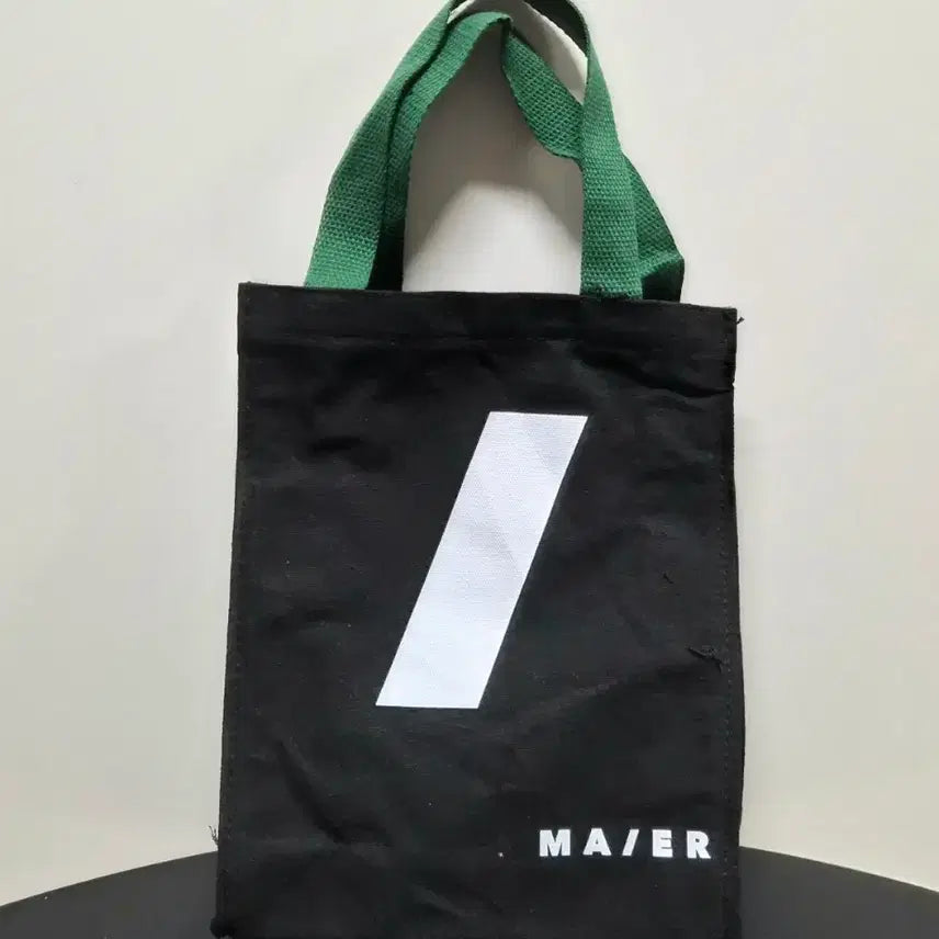 [BUNJANG] MAIER Canvas Eco Bag - Black/Green / MAIER 에코백 블랙 그린