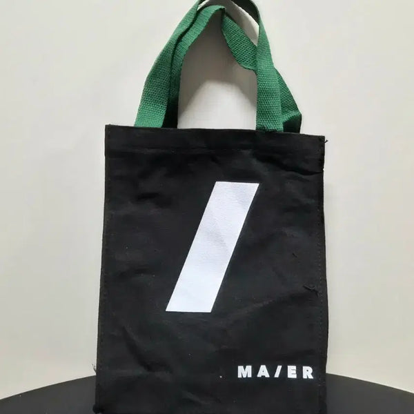 [BUNJANG] MAIER Canvas Eco Bag - Black/Green / MAIER 에코백 블랙 그린