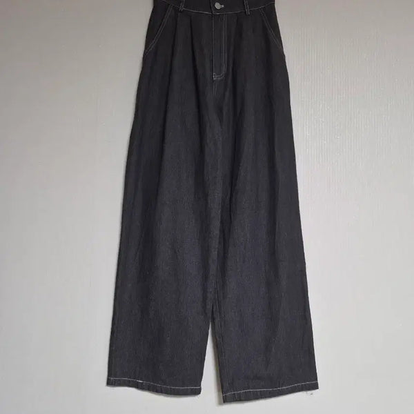 [BUNJANG] RIRINCO 2023 Wide Two-Tuck H-Line Denim Long Pants / 리리앤코2023와이드 투턱 헤지데님 롱팬츠55/호칭1