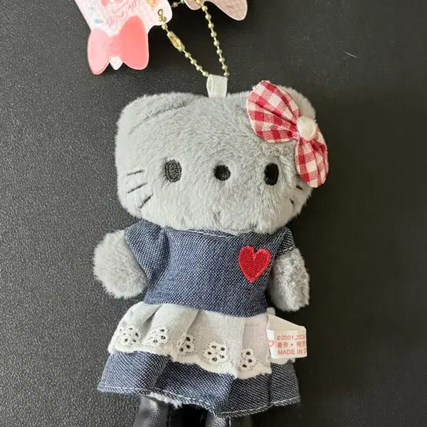 [BUNJANG] Denim Dress Long-Legged Kitty Keyring / 데님 롱다리 키티 키링