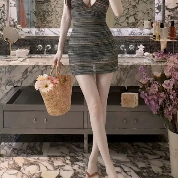 [BUNJANG] Striped Mini Dress / 중고 스트라이프 원피스