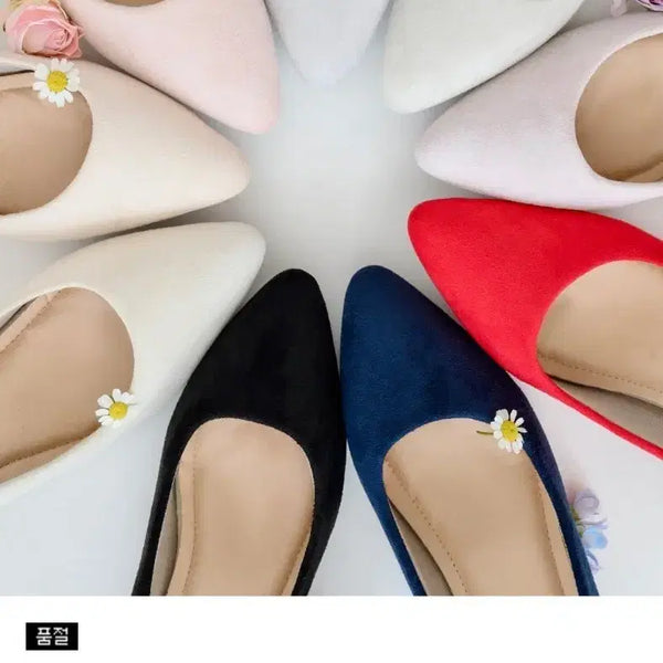 [BUNJANG] Meiyun Suede Comfortable Heels - Pink 230mm / 메이윤 발편한 스웨이드 구두