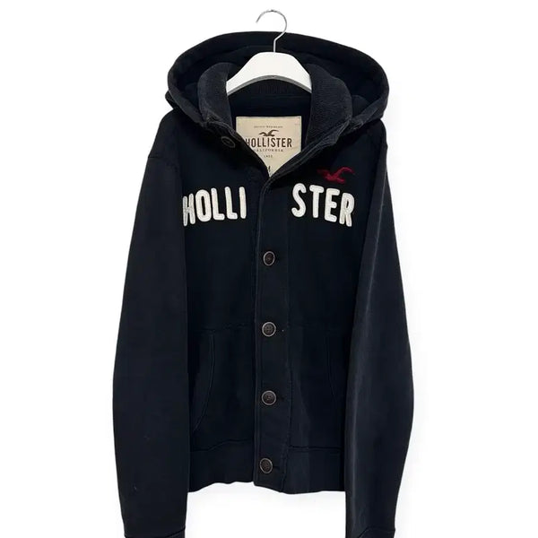 [BUNJANG] Hollister Y2K Navy Button Hoodie Zip-Up Jacket / 홀리스터 y2k 네이비 버튼 후드집업