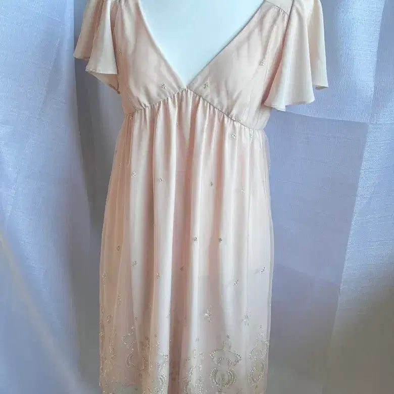 [BUNJANG] Kumikyoku Prier Apricot Embroidery Dress / Kumikyoku prier 살구 자수 원피스