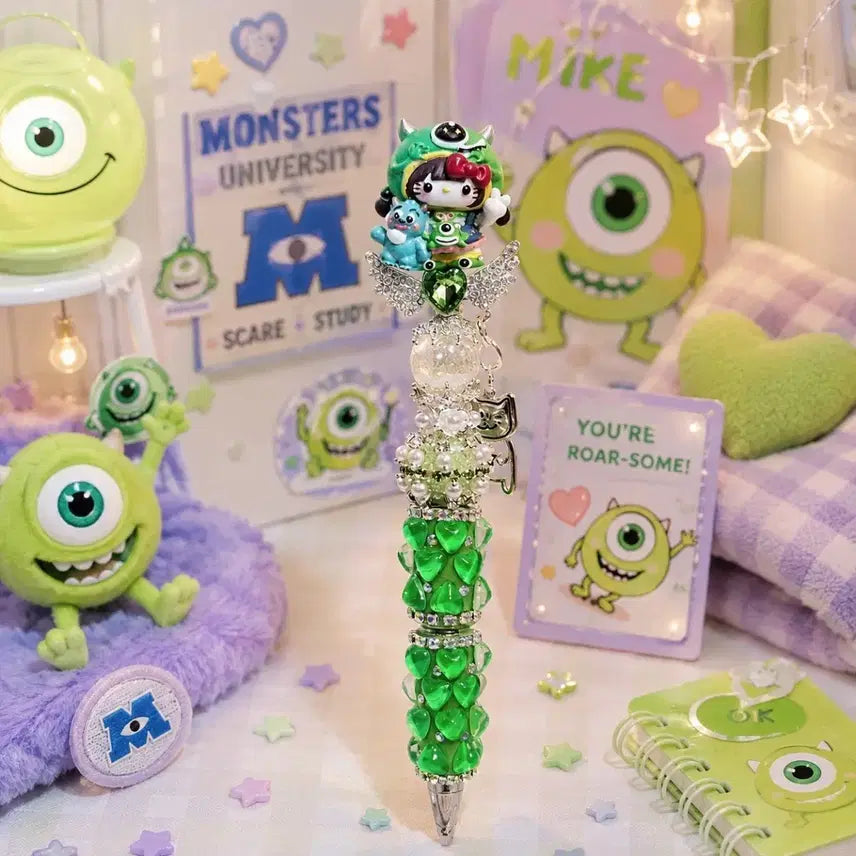 [BUNJANG] Handmade Ballpoint Pen with Mike-Wearing Kitty Charm / 마이크 키티 수제피규어 볼꾸 핸드메이드 볼펜