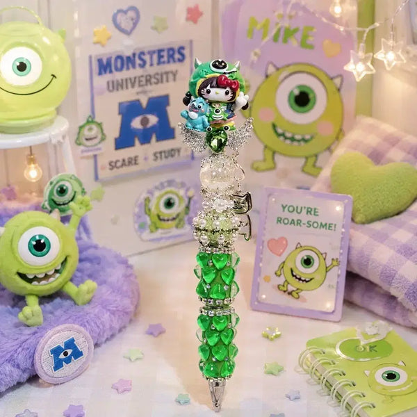 [BUNJANG] Handmade Ballpoint Pen with Mike-Wearing Kitty Charm / 마이크 키티 수제피규어 볼꾸 핸드메이드 볼펜