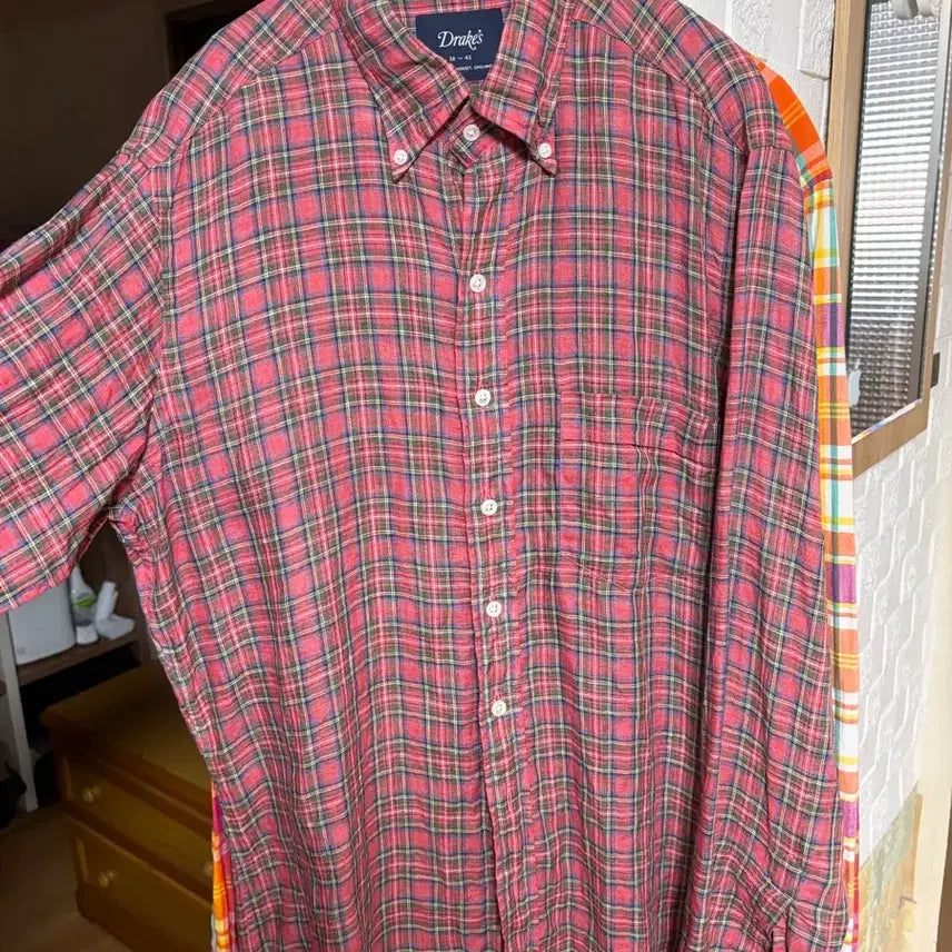 [BUNJANG] Drakes Madras Check Shirt - Size L (16-41) / 드레익스 마드라스 셔츠 L(16-41)