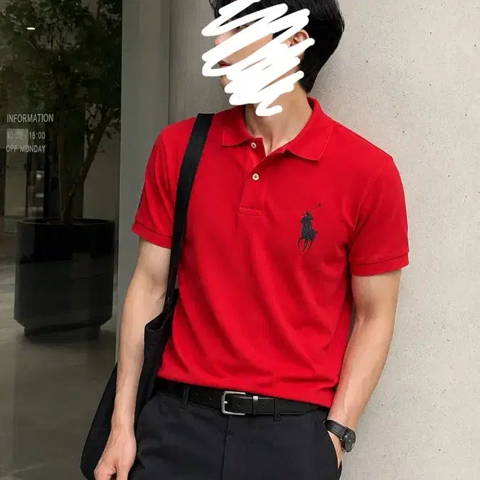 [BUNJANG] Polo Ralph Lauren 2008 US Open Big Pony Polo Shirt Red / 미국 오픈 테니스 2008 폴로 랄프로렌 카라티 레드 빅 포니