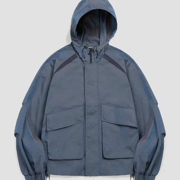 [BUNJANG] KIMUIR Glossy Two-Tone Windbreaker / 키뮤어 글로시 투톤 윈드브레이커