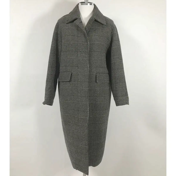 [BUNJANG] SYSTEM Women's Check Pattern Wool Coat / 시스템 여성 체크패턴울코트S호호상점 중