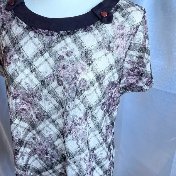 [BUNJANG] So-clair Purple Rose See-through Blouse / So-clair 퍼플 로즈 시스루 블라우스