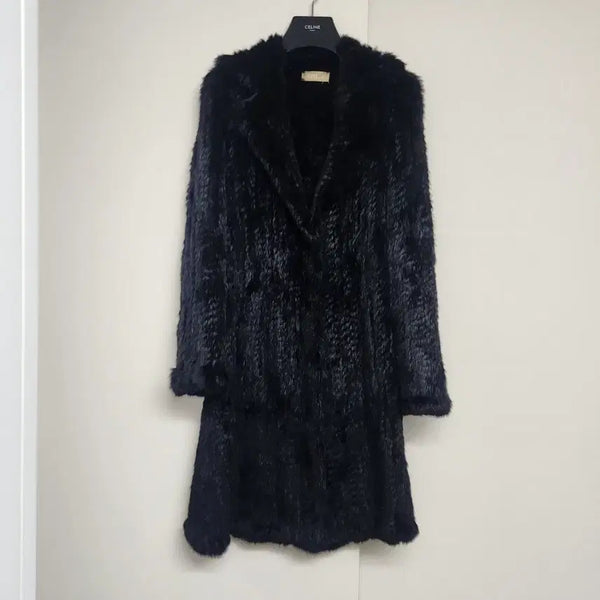 [BUNJANG] SOL.J Real Fur Knitting Coat / SOL.J 리얼 모피 니팅 코트