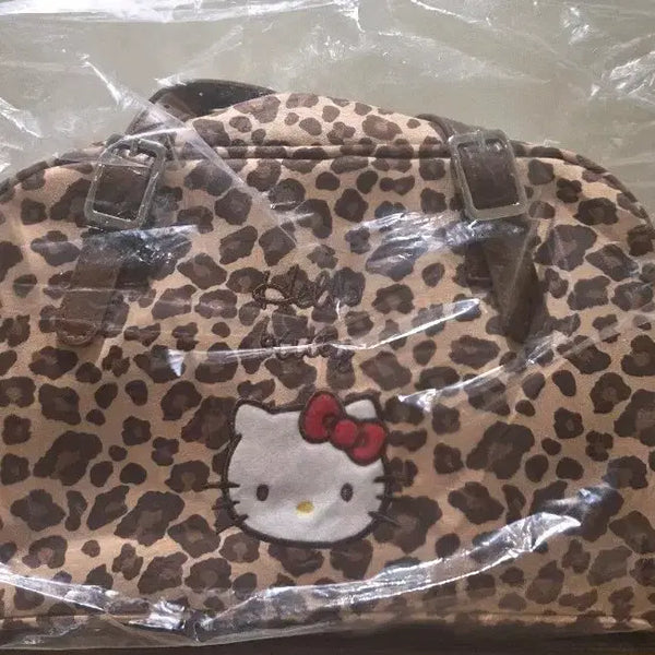 [BUNJANG] Hello Kitty Leopard Pattern Tote Bag Shoulder Bag / 헬로키티 레오파드 패턴 토트백 숄더백