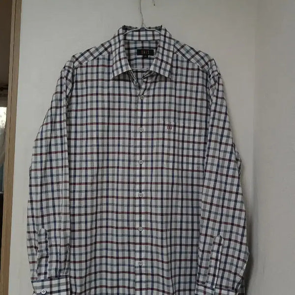 [BUNJANG] Daks Check Pattern Long Sleeve Shirt Size 105 / 닥스 체크 남방 105