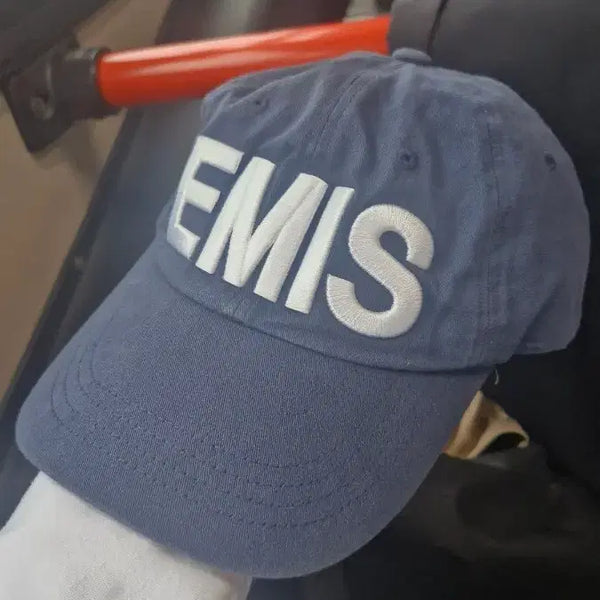 [BUNJANG] EMIS Lettering Cap Navy / EMIS 볼캡 네이비 큰글씨 레터링