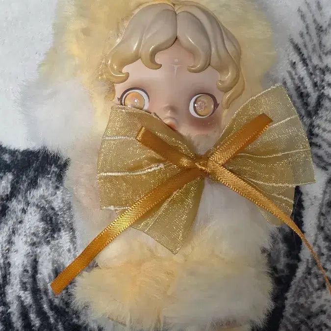 [BUNJANG] Pop Mart Skullpanda Yellow Ribbon Keychain / 팝마트 정품 스컬판다 인형 옐로우 리본 키링
