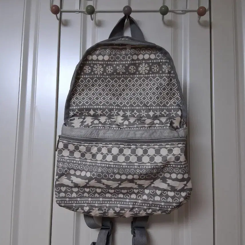 [BUNJANG] Lesportsac Rabbit Pattern Backpack Grey / 레스포색 백팩 회색 토끼 패턴 레스포삭가방