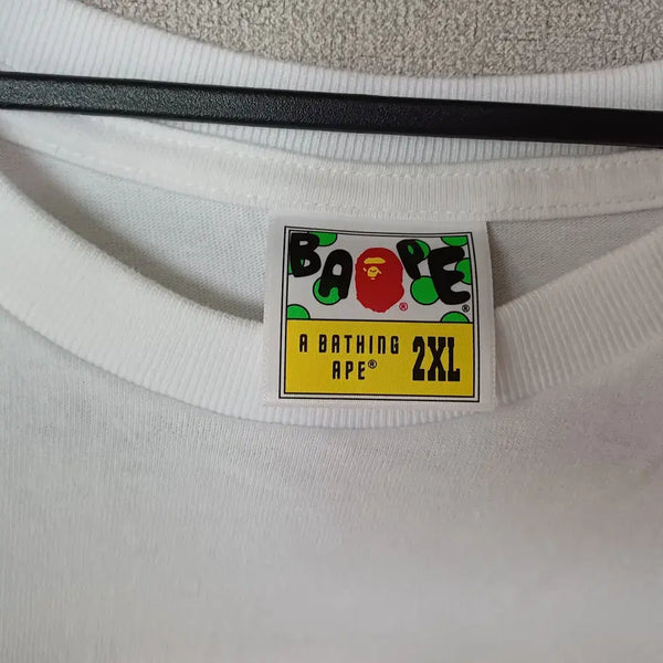 [BUNJANG] BAPE College Long Sleeve T-Shirt White / 베이프 컬리지 롱슬리브 티셔츠 화이트(BAPE College L/S T-Shirt White)