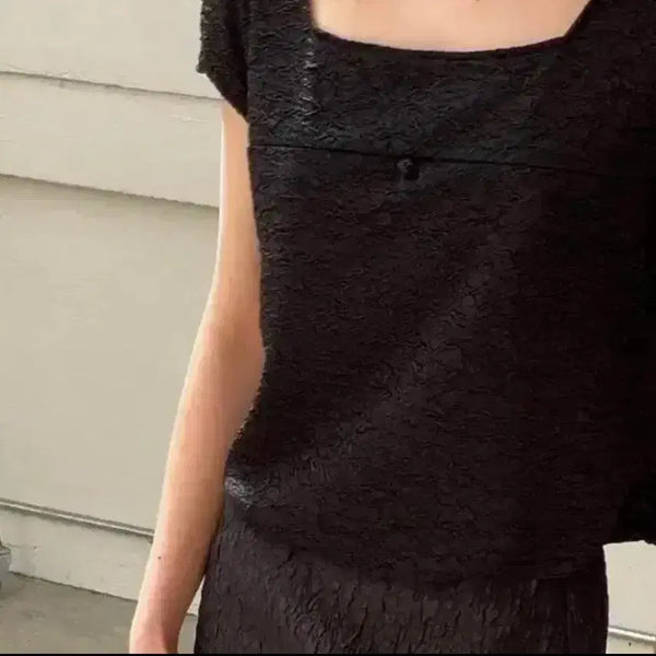 [BUNJANG] Oveanir Setup Set (Short Sleeve Top, Skirt) / Ovneir 오브네어 셋업 (반팔, 스커트)