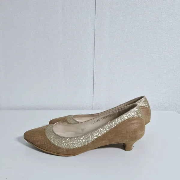 [BUNJANG] Daks Gold Glitter Pumps Shoes (225) / 닥스 골드 글리터 펌프스 구두(225)