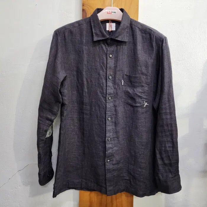 [BUNJANG] YST Dark Grey Linen Long-Sleeve Shirt (Size 105) / YST  마 린넨 다크그레이 여름긴팔셔츠(105)