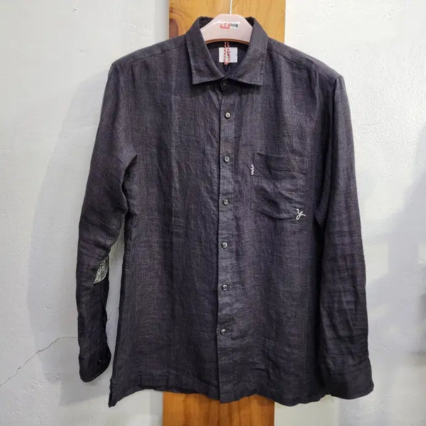 [BUNJANG] YST Dark Grey Linen Long-Sleeve Shirt (Size 105) / YST  마 린넨 다크그레이 여름긴팔셔츠(105)